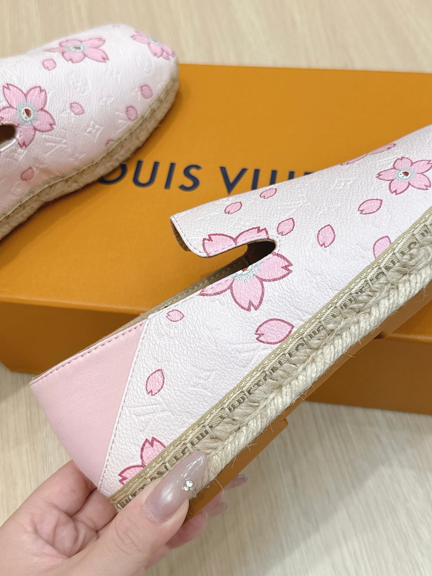 LV 26ss Loafers Light Pink Monogram Genuine Leather 656963