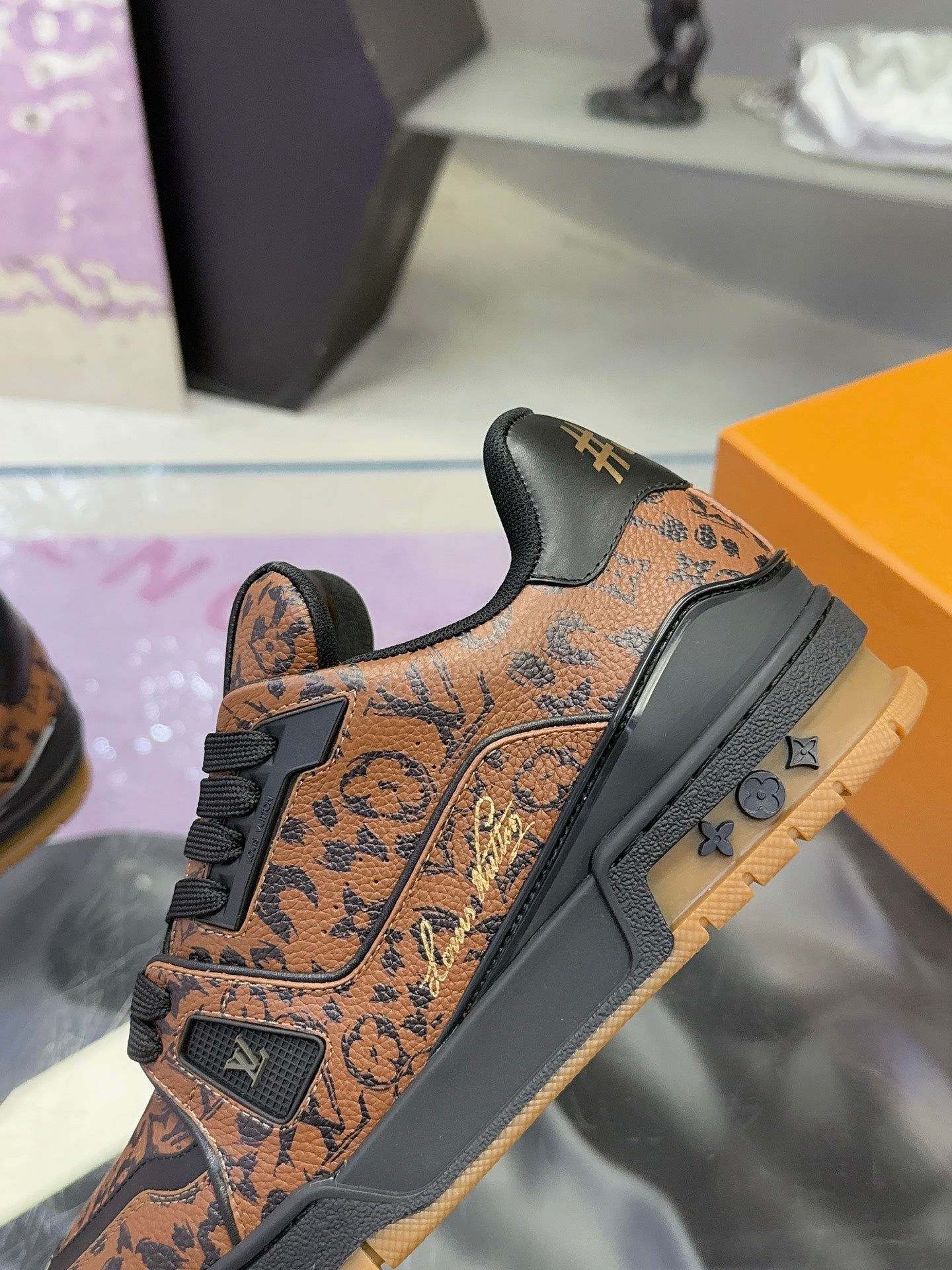 LV x Tyler 26ss Sneaker Black Brown Cowhide  672143