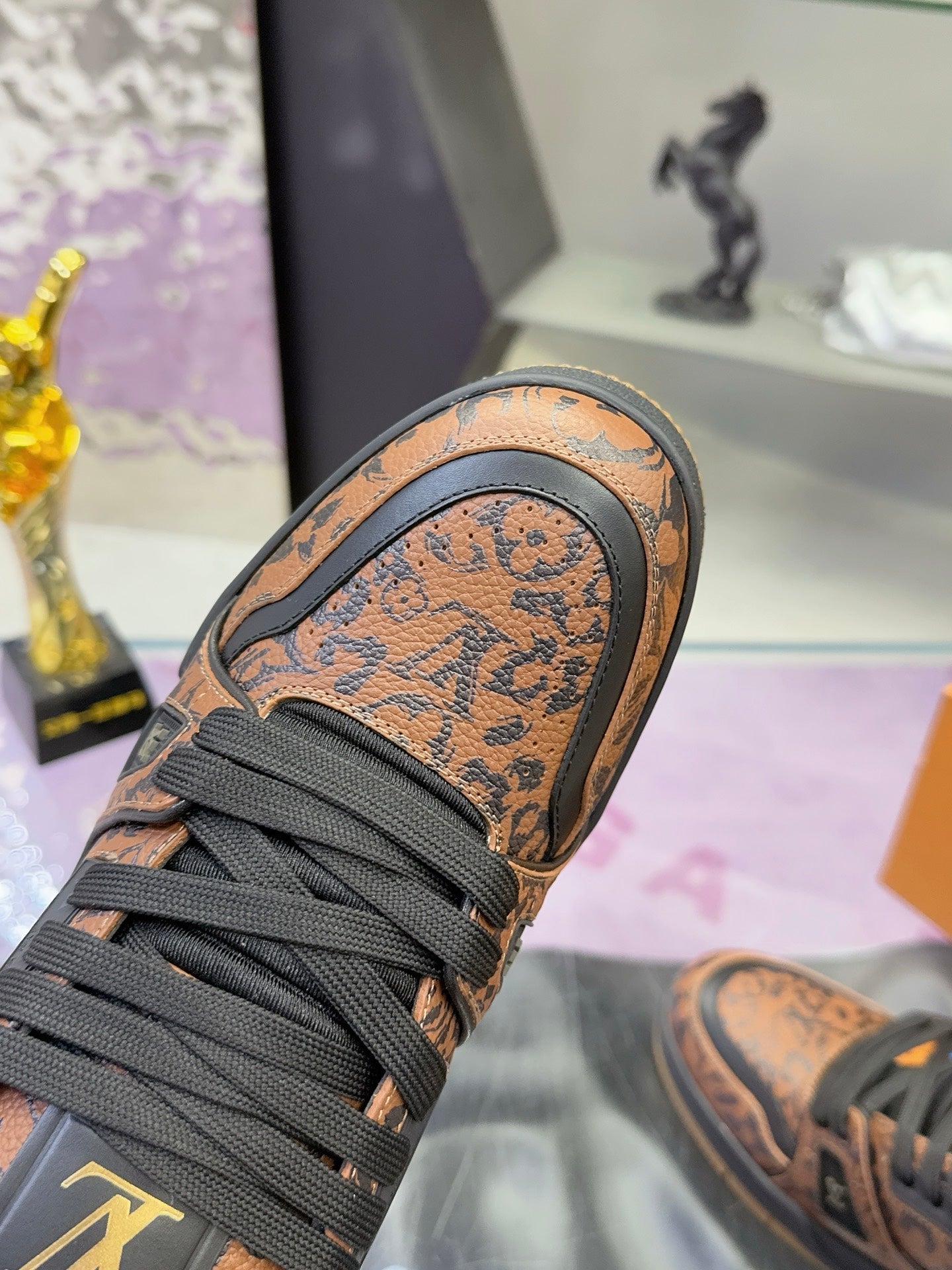 LV x Tyler 26ss Sneaker Black Brown Cowhide  672143