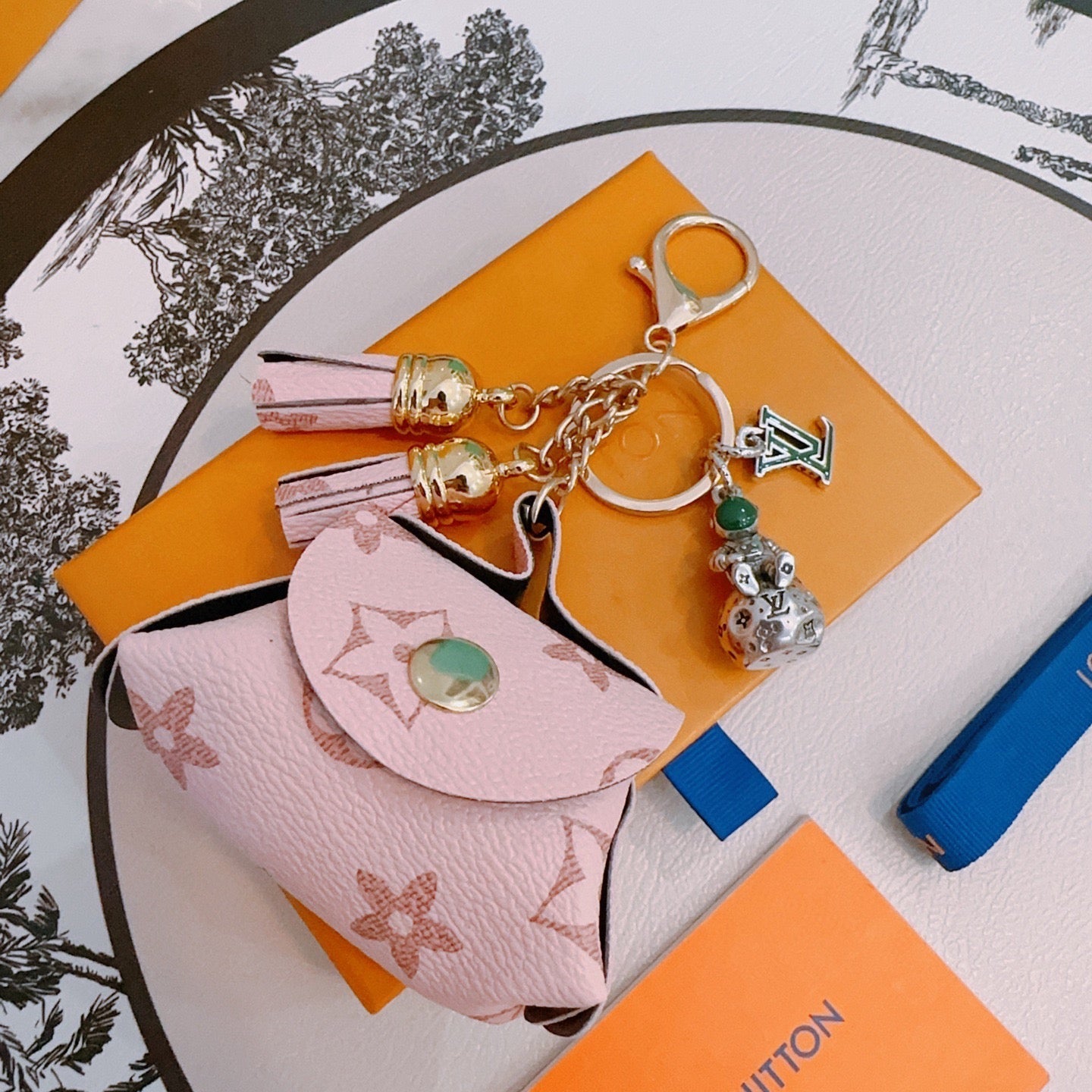 LV Pink Bag Charm