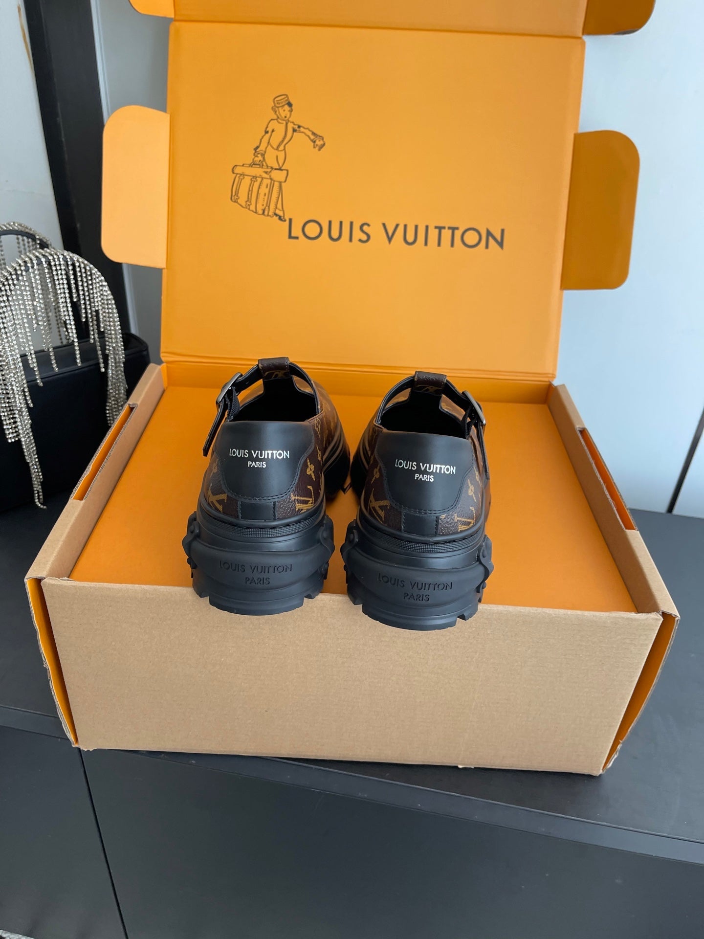 LV 26ss Platform Mary Jane Brown Monogram Cowhide 631500