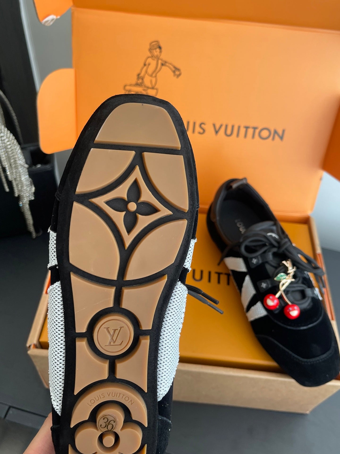 LV 26ss Ballet Sneakers Black Velvet 631493
