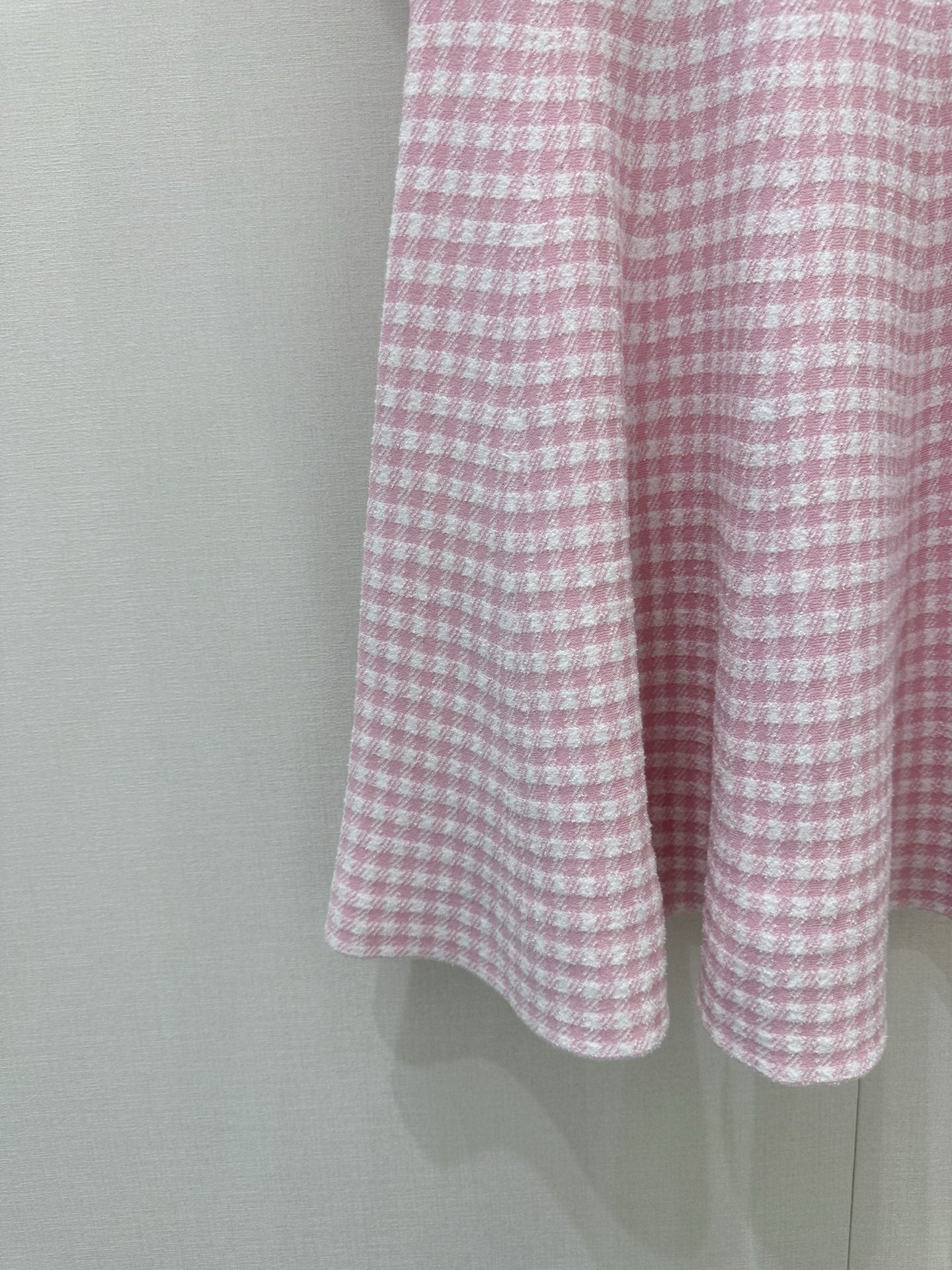 Dior 2026 Checkered Knit Dress Pink Cotton 392531
