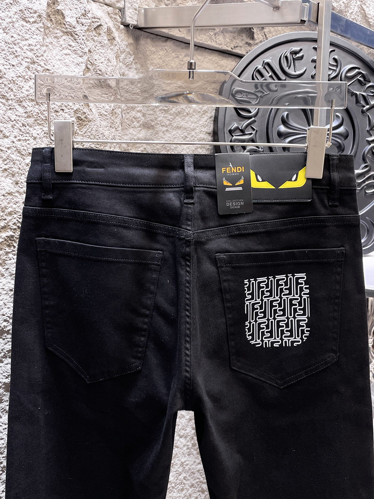 Fendi 2026 Men's Jeans Black Denim 804367