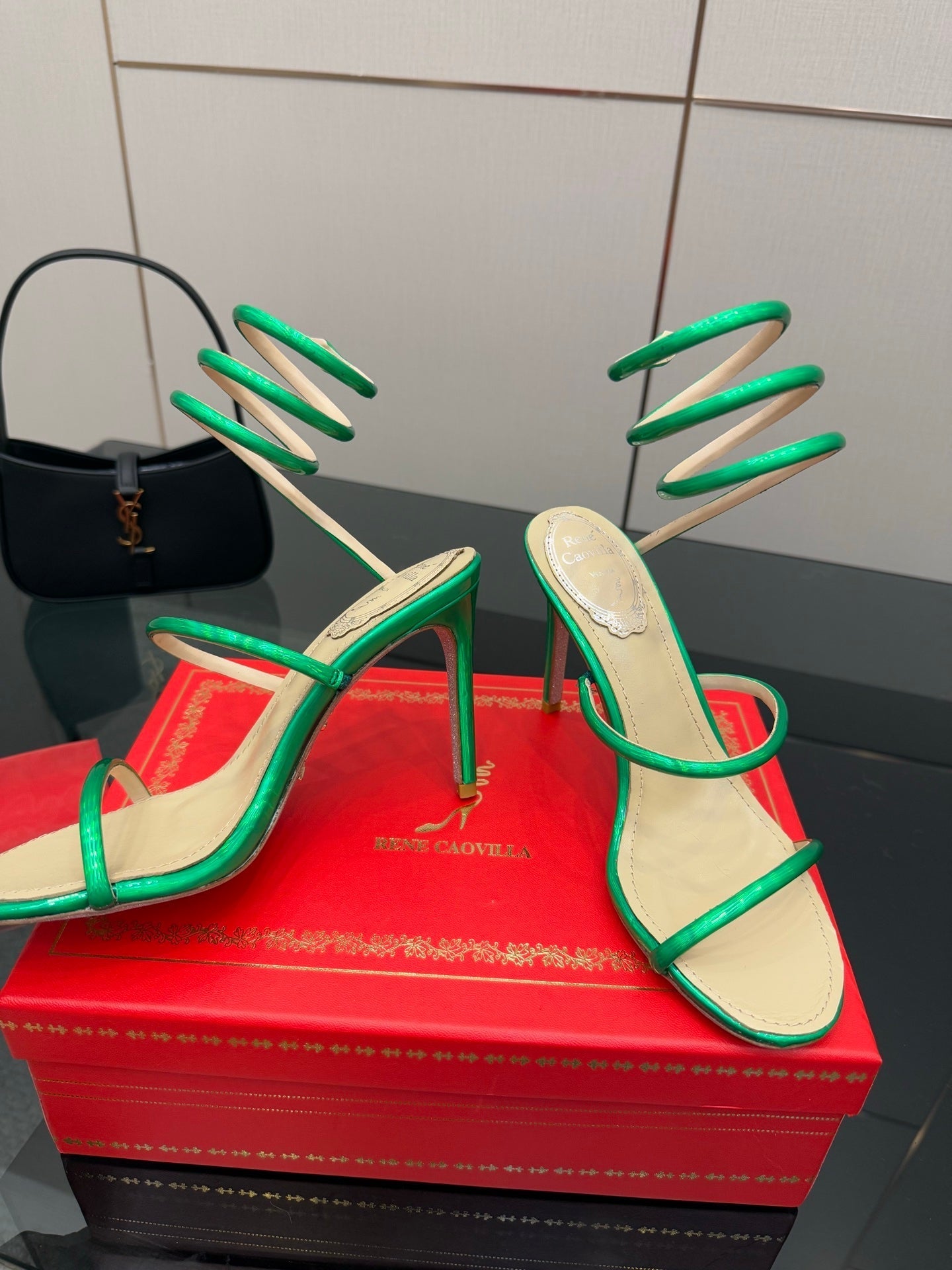 RC Sandals 9.5cm Green Imported Metal Sheepskin 302601