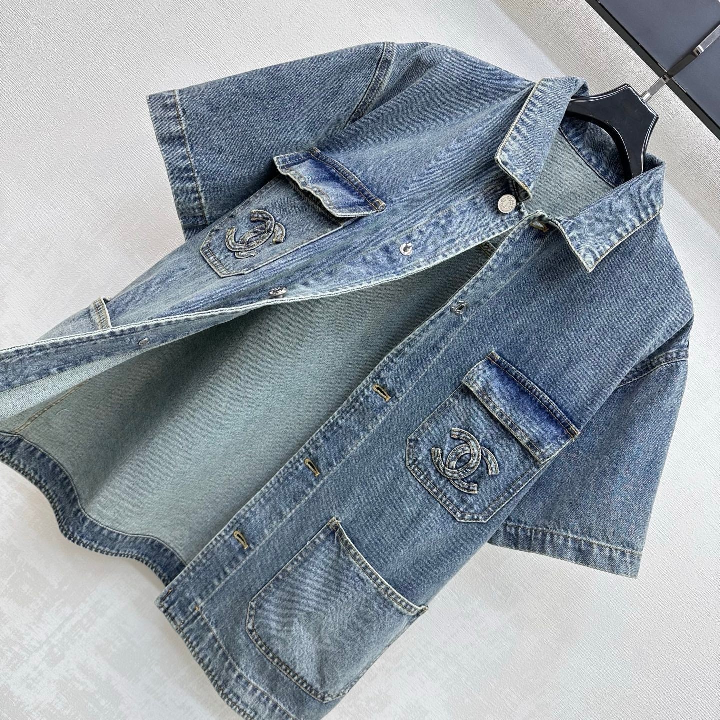 Chanel 2026 Short-Sleeve Shirt Blue Cotton 239200