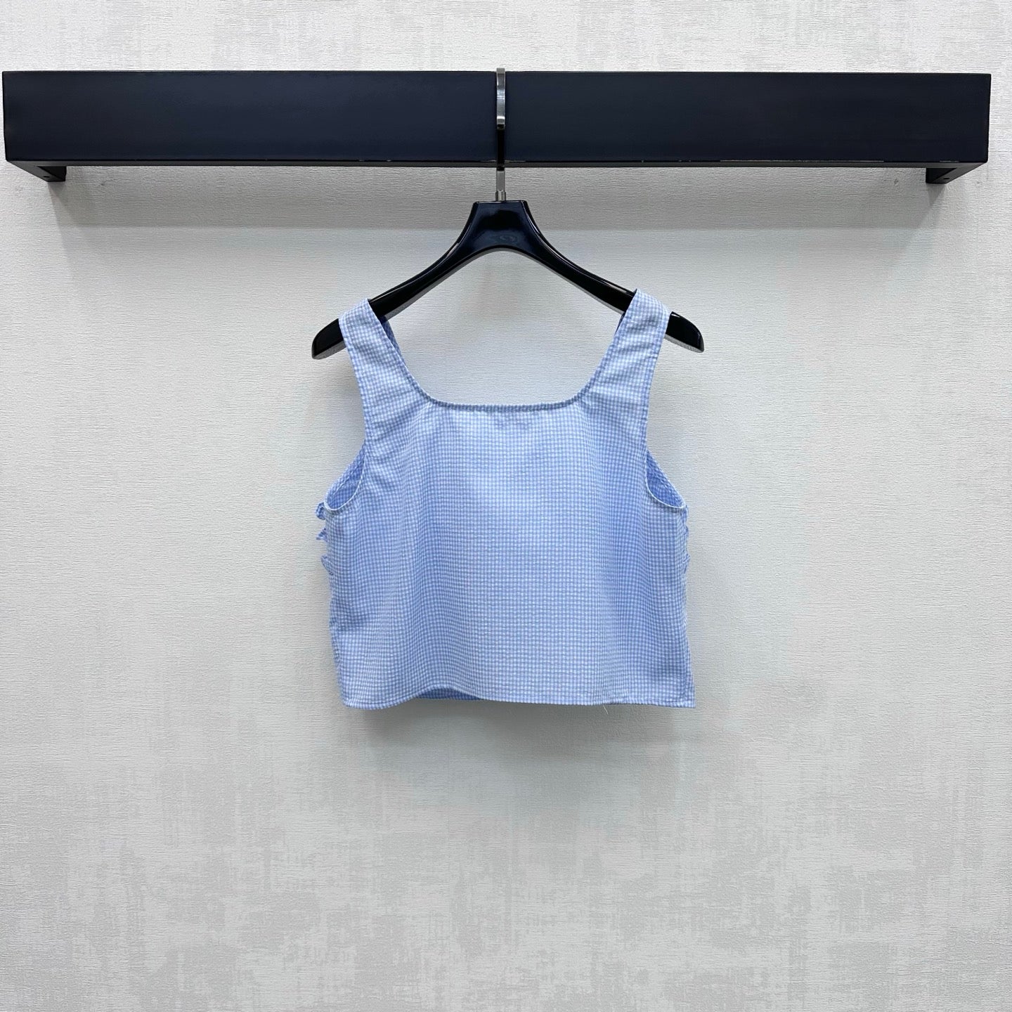 Miumiu 2026 Checkered Vest and Skirt Set Blue Polyester Cotton 431848