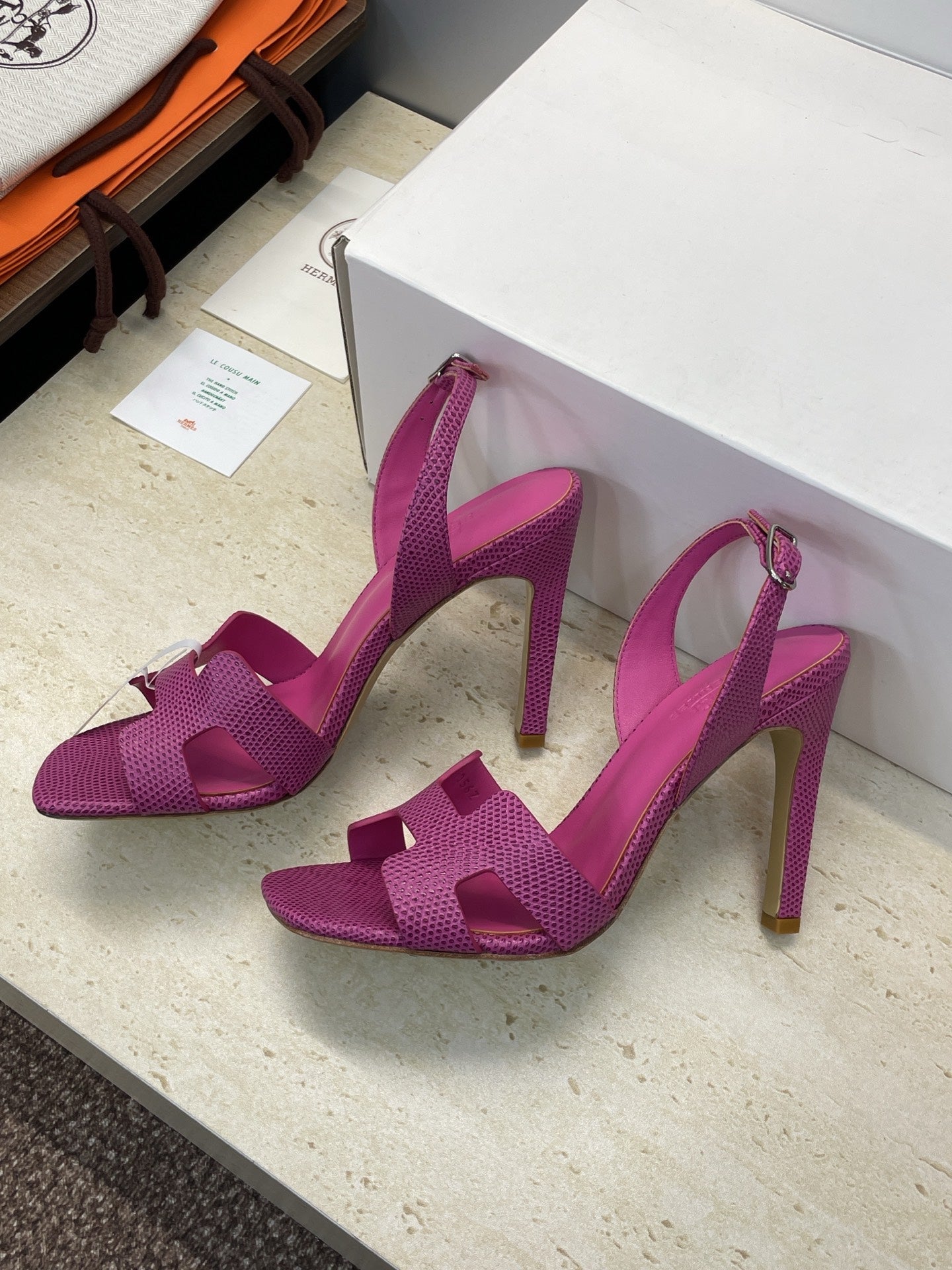 HM 26ss High Heel Sandals 105 Purple Cowhide 607112