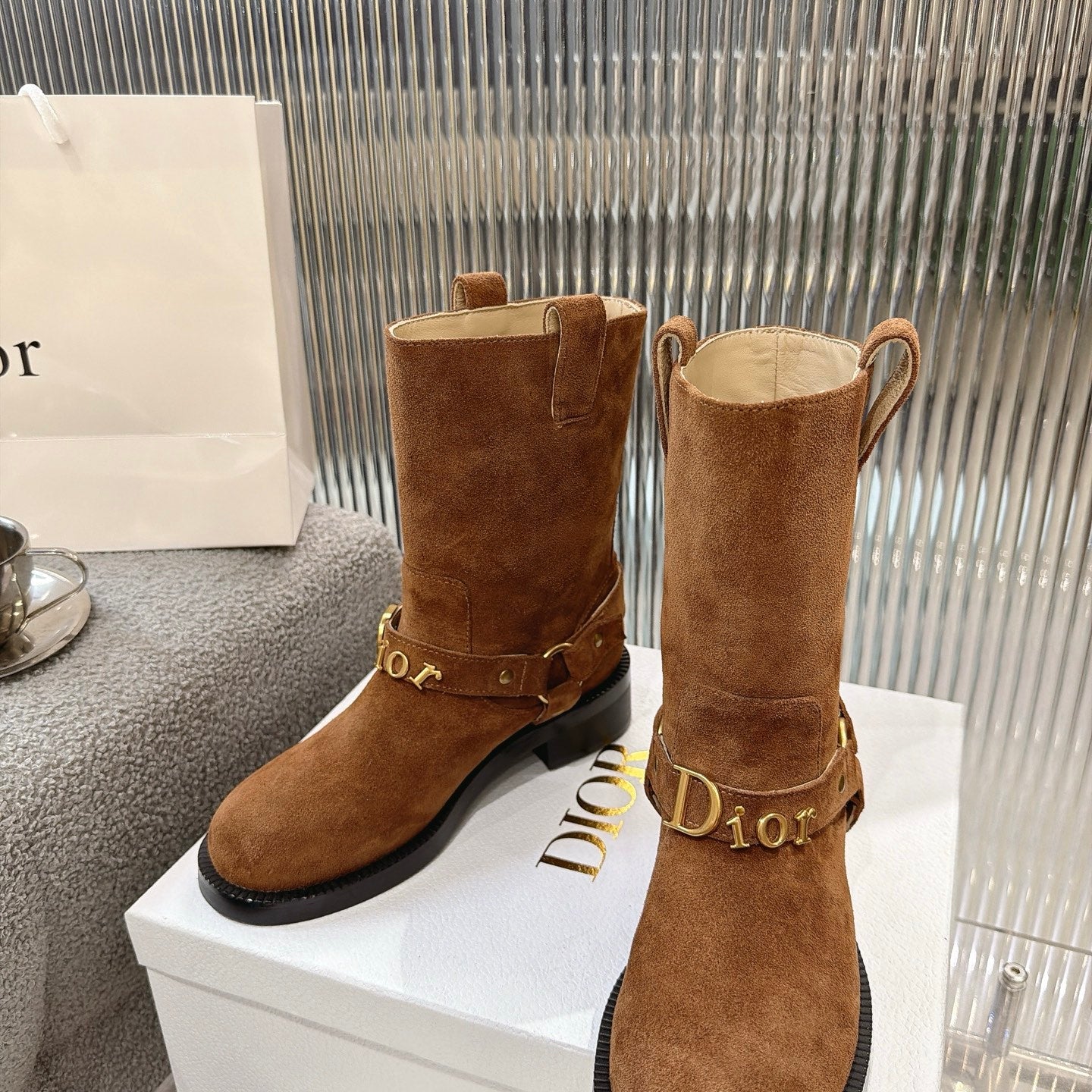 Dior 2026 Bolt Ankle Boot 35mm Suede Calfskin 927513