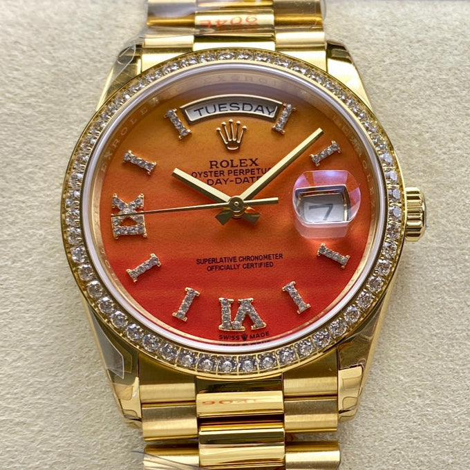 Rolex Day-Date 36mm Gold Orange Dial