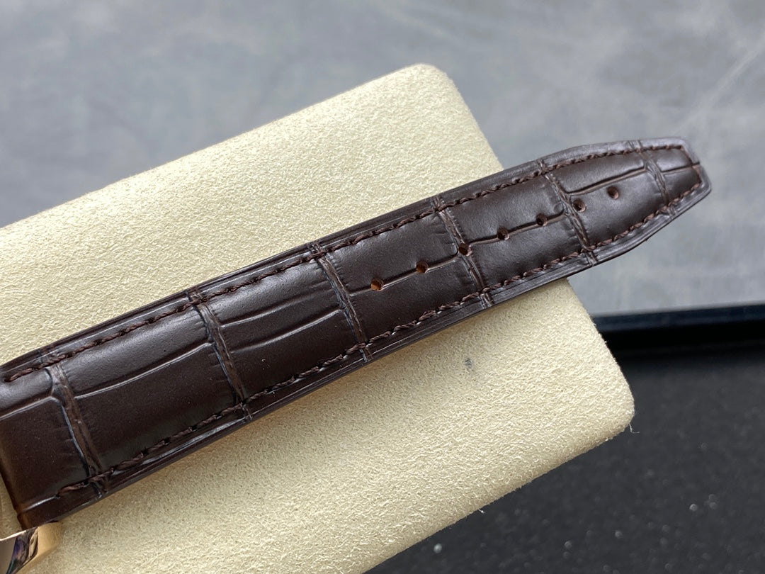 IWC Portuguese 40.4mm White Dial Pink Gold Case Crocodile Leather