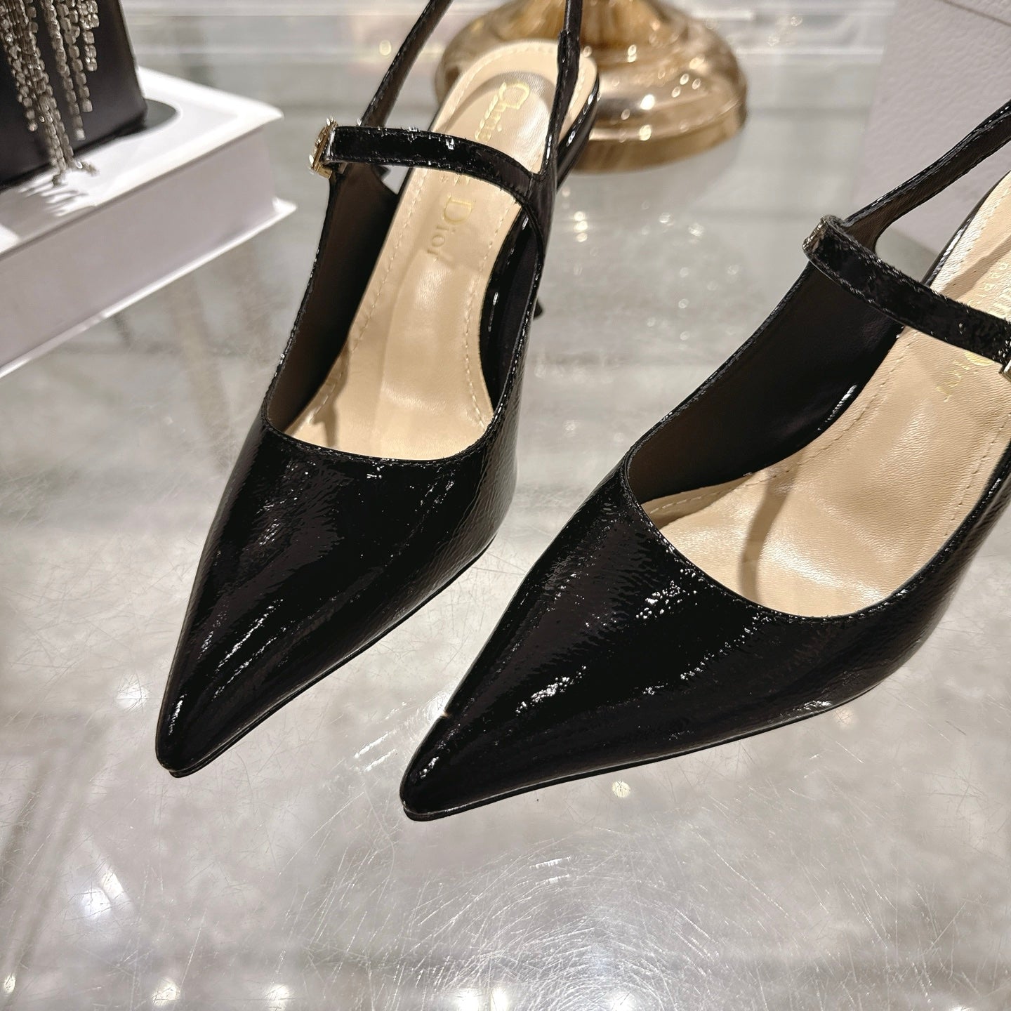 CD 26 Mary Jane High Heels 80 Black Patent Leather 679859