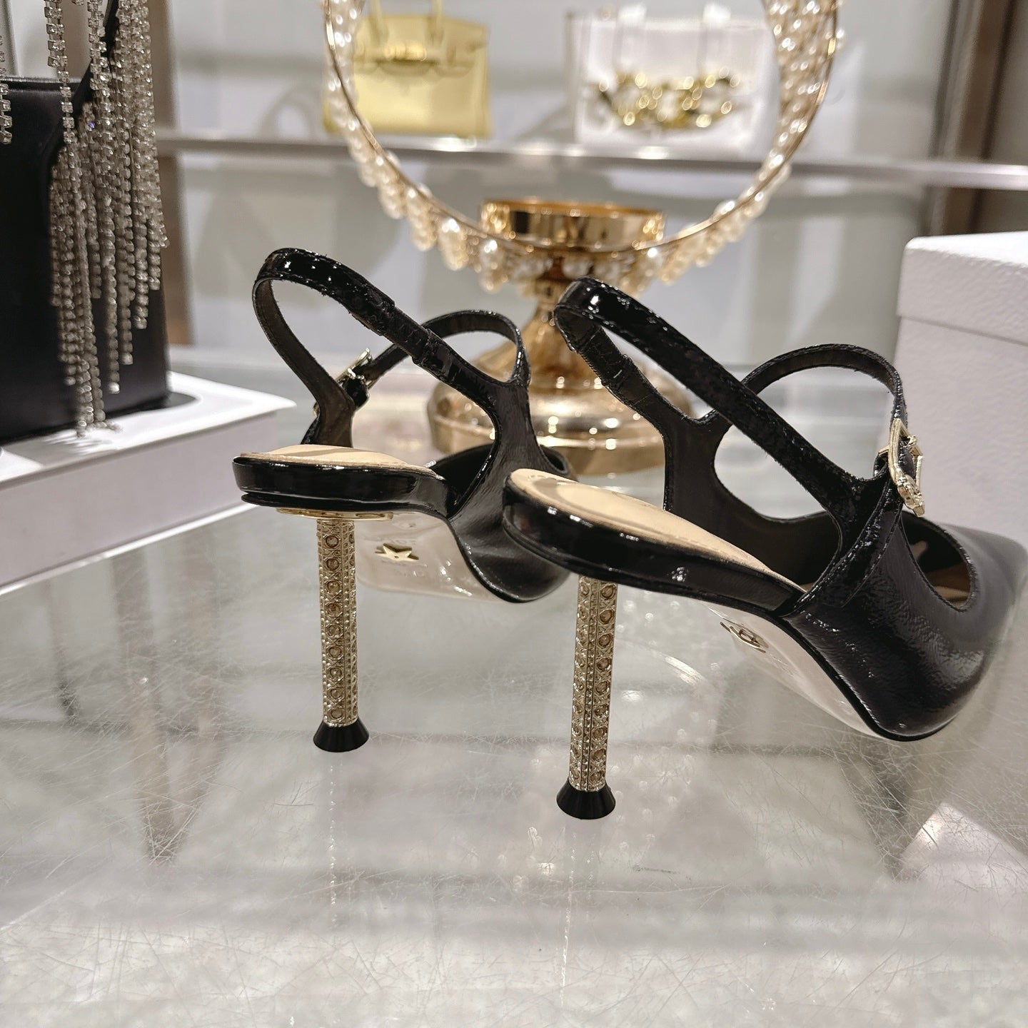 CD 26 Mary Jane High Heels 80 Black Patent Leather 679859