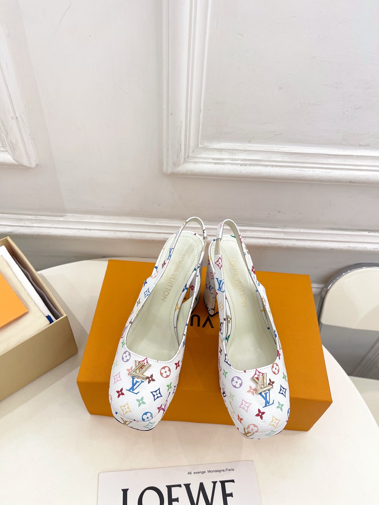 LV 26ss Platform Sandals 110 White Monogram Leather 631925