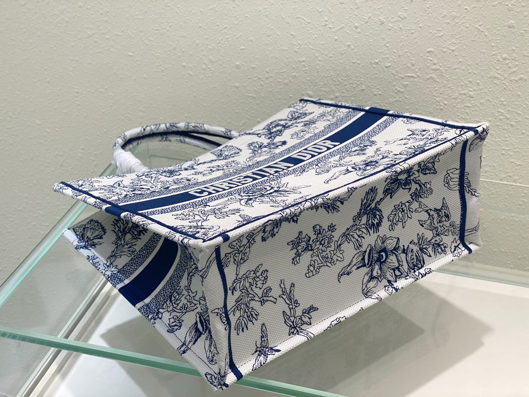 Large CD Book Tote 42cm Jardin Botanique Blue
